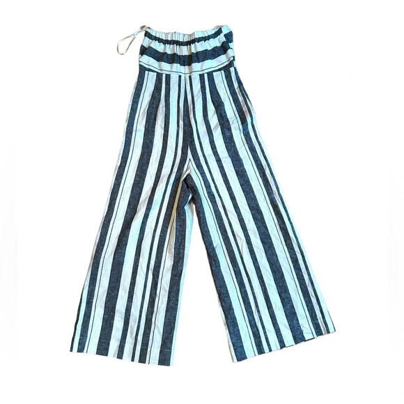 Revolve Majorelle Miles Jumpsuit in Blue Stripe NWOT Strapless Linen Size Medium - Picture 9 of 13